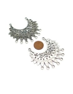 Plastron argenté style bohème ethnique 2