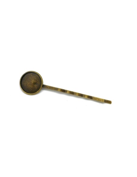 Barrette support cabochon 14mm bronze