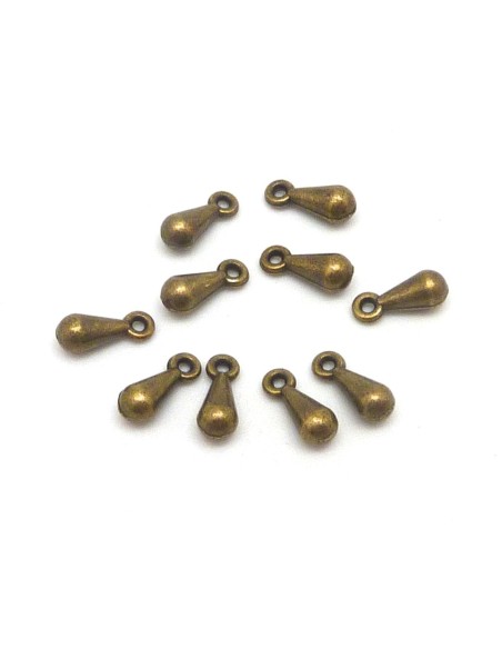 Breloque goutte metal bronze