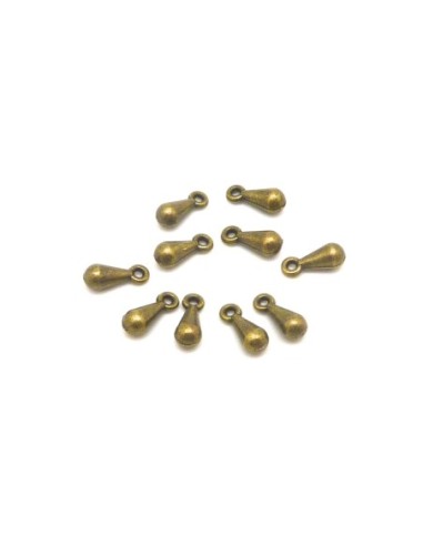Breloque goutte metal bronze