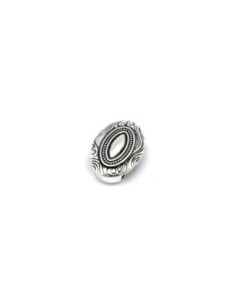 Perles passant ovale slide pour lanière de 10mm en métal argenté travaillé 2