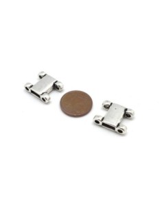 Perles passants slide métal argenté pour cordon de 2mm et lanière de 6mm 2