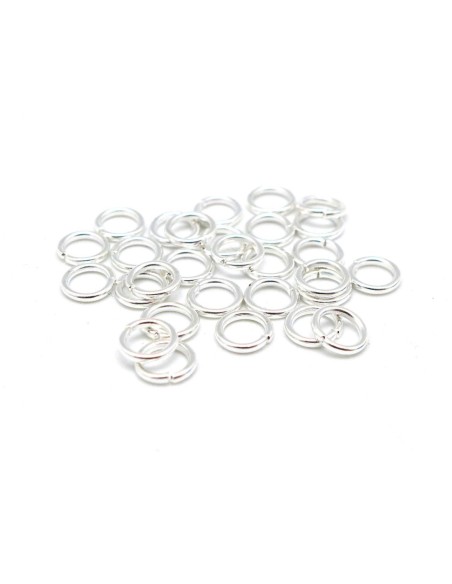 Anneau brisé en métal argenté 6mm