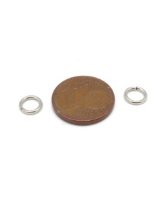Anneaux ouverts 6mm argenté en métal 2