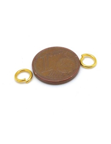 Anneaux ouverts 6mm en métal doré