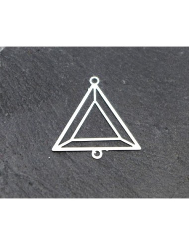 R-2 connecteurs triangle en métal argenté fine et légère 26,1mm x 25,1mm tendance géométrique