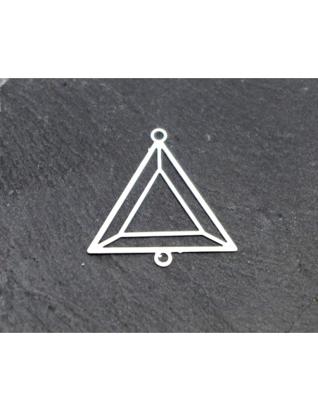 R-2 connecteurs triangle en métal argenté fine et légère 26,1mm x 25,1mm tendance géométrique