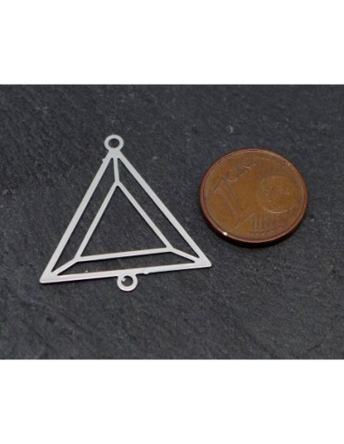 R-2 connecteurs triangle en métal argenté fine...