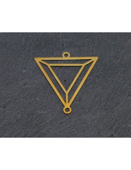 R-2 connecteurs  triangle en métal doré fine et légère 26,1mm x 25,1mm tendance géométrique