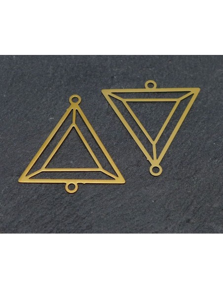 R-2 connecteurs  triangle en métal doré fine et légère 26,1mm x 25,1mm tendance géométrique