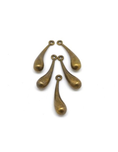 5 breloques pampilles gouttes 25mm x 5,8mm en...