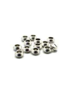 R-50 Perles toupie 6mm en métal argenté