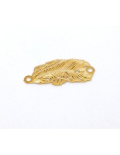 Estampe connecteur filigrane plume très fine en métal doré très fin