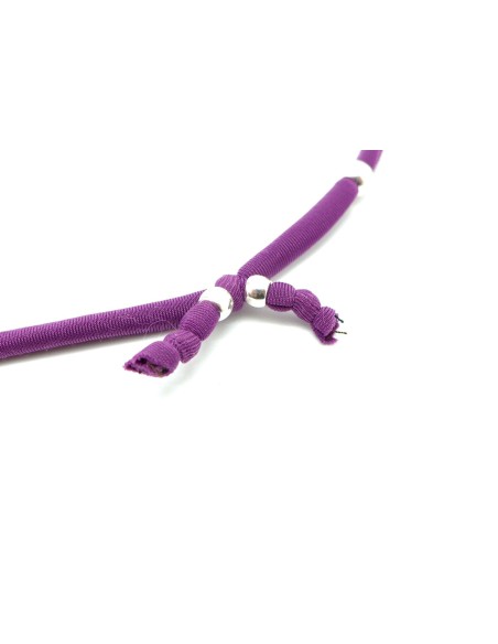 KIT de 2 bracelets en cordon lycra élastique 2 couleurs rose et prune
