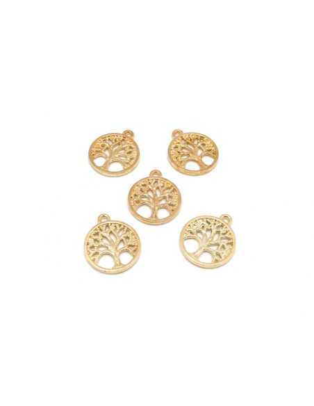 Breloque arbre de vie 18mm en métal doré