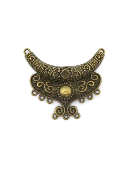 Petit Plastron pendentif63mm en métal de couleur bronze 