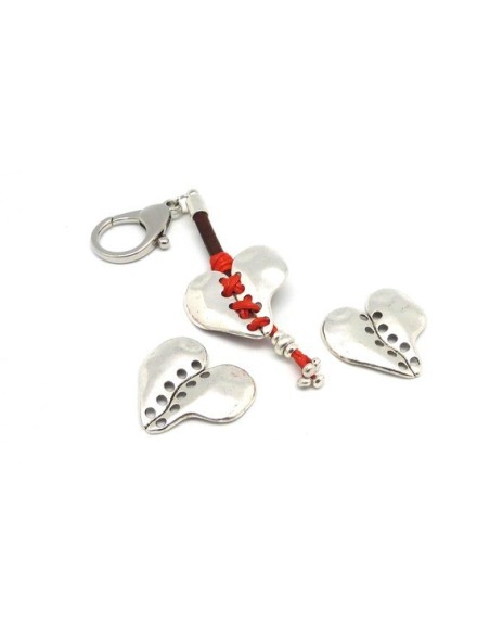 Coeur connecteur en métal argenté