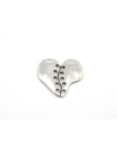 Coeur connecteur en métal argenté 2