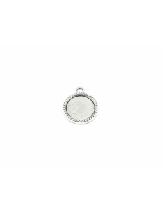 Lot de 5 Supports cabochon rond pendentif pour cabochon de 14mm - 15mm en métal argenté 