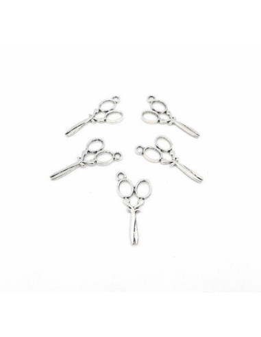 Pendentif ciseaux en métal argenté