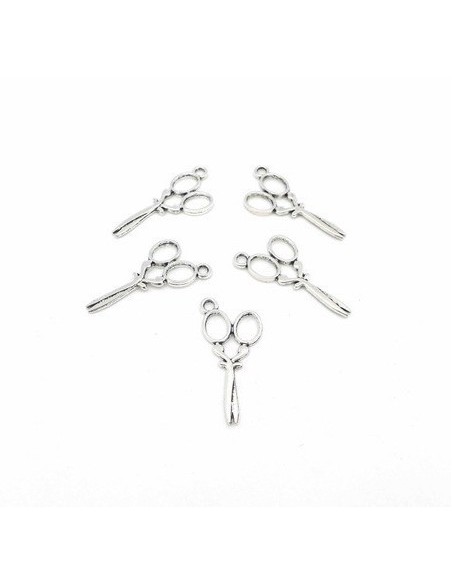 Pendentif ciseaux en métal argenté