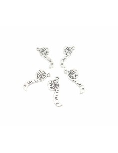 Breloque mètre de couturière en métal argenté 26,9mm x 11,2mm 2