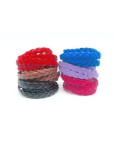 Lanière tressé 8mm simili cuir, cuir synthétique noir rouge marron parme