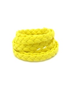 70cm lanière tressé 8mm simili cuir, cuir synthétique de couleur jaune