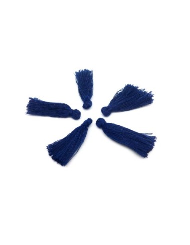 Lot de 5 Petits Pompons bleu marine 3cm en polyester 