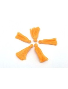 Lot de 5 Petits Pompons orange 3cm en polyester 