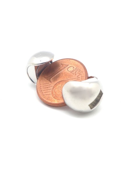 Fermoir aimanté boule pour lanière de 5mm en métal argenté