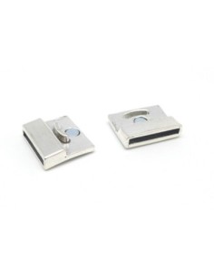 Fermoir aimanté manchette 20mm pour bracelet multirangs en métal argenté  2