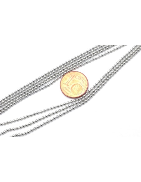 chaînette boule argenté pas chere fine et souple en acier inoxydable