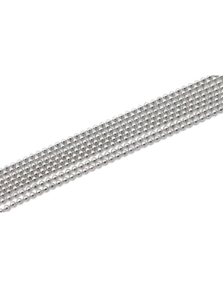Chaine bille 1,6mm fine et souple en acier inoxydable argenté