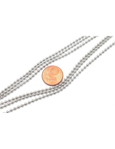 Chaine bille argenté 2mm en acier inox