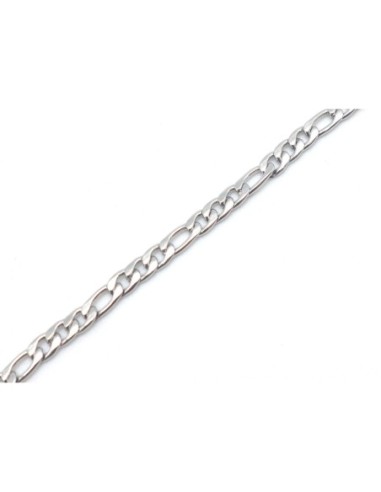 1m de chaînette maille figaro fine en acier inoxydable résistante maillon 4,5mm x 2,6mm de couleur argent 