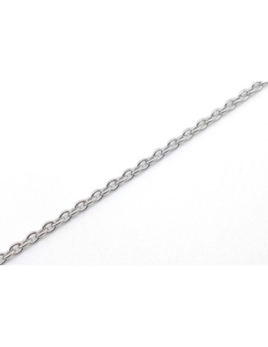 chaîne maille forçat fine en acier inoxydable résistante argenté pas chère