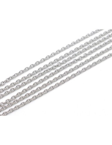 Chaine fine argenté acier inoxydable résistante maillon forçat