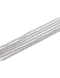 1m de chaînette maille forçat ronde fine en acier inoxydable maillon 2,8mm de couleur argent