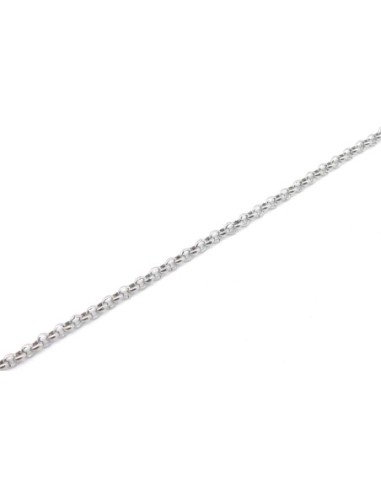 1m de chaînette maille forçat ronde fine en acier inoxydable maillon 2,8mm de couleur argent 