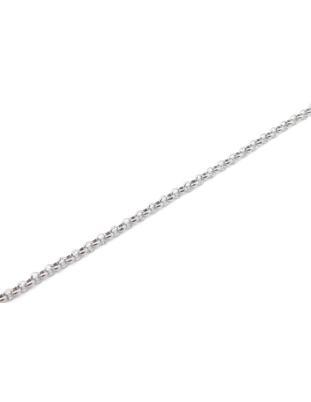 1m de chaînette maille forçat ronde fine en acier inoxydable maillon 2,8mm de couleur argent 