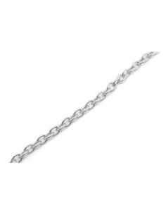 1m de chaînette maille forçat en acier inoxydable maillon 4,1mm x 3,2mm de couleur argent 2