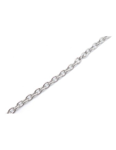 Chaînette maille forçat en acier inoxydable maillon 4,1mm x 3,2mm de couleur argent