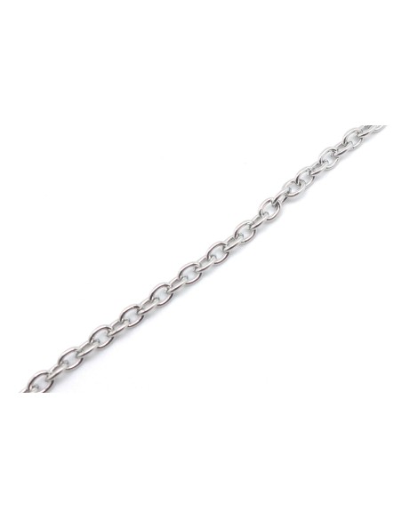 Chaînette maille forçat en acier inoxydable maillon 4,1mm x 3,2mm de couleur argent