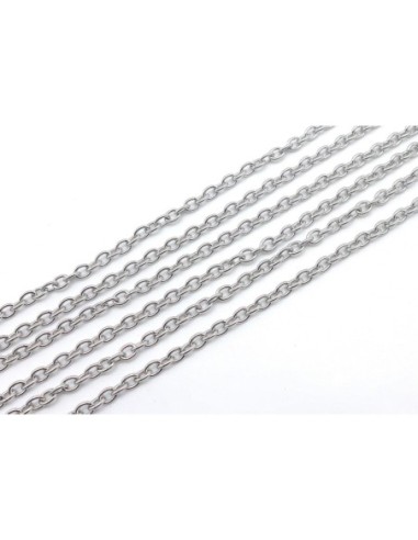 Chaine argenté acier inox maille forçat