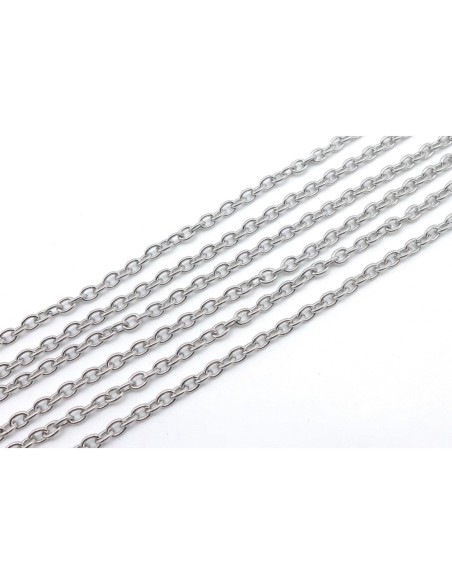 Chaine argenté acier inox maille forçat