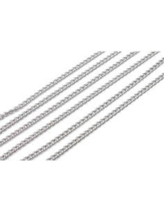 1m de chaînette maille gourmette en acier inoxydable maillon 4,1mm x 3mm de couleur argent