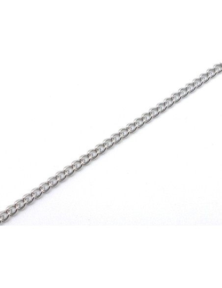 1m de chaînette maille gourmette en acier inoxydable maillon 4,1mm x 3mm de couleur argent 