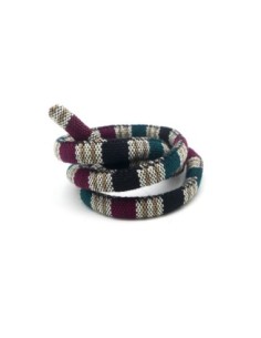 50cm Cordon ethnique en coton tissé 6mm couleur multicolore bleu turquoise, blanc et noir