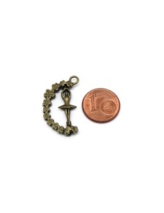 2 Breloques, pendentifs danseuse mobile en métal de couleur bronze travaillé 27mm x 17mm 2